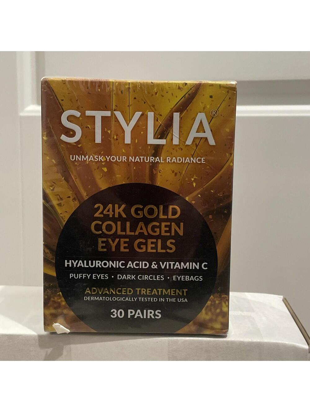 24K Gold Collagen Under Eye Gels Pads Puffiness/Dark Circles Exp 2/27- 30 Pair